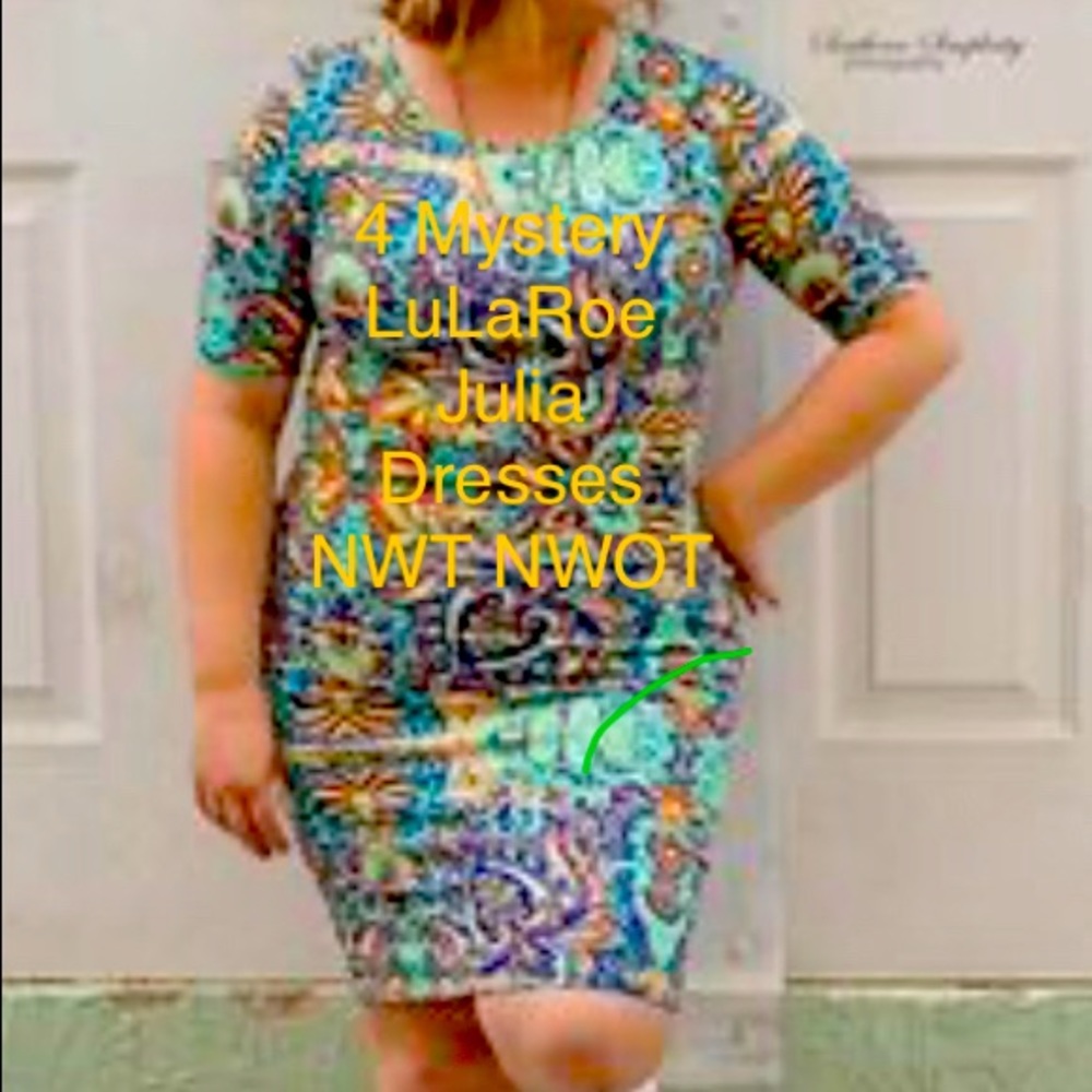 4 Mystery LuLaRoe Julia Dresses NWT NWOT